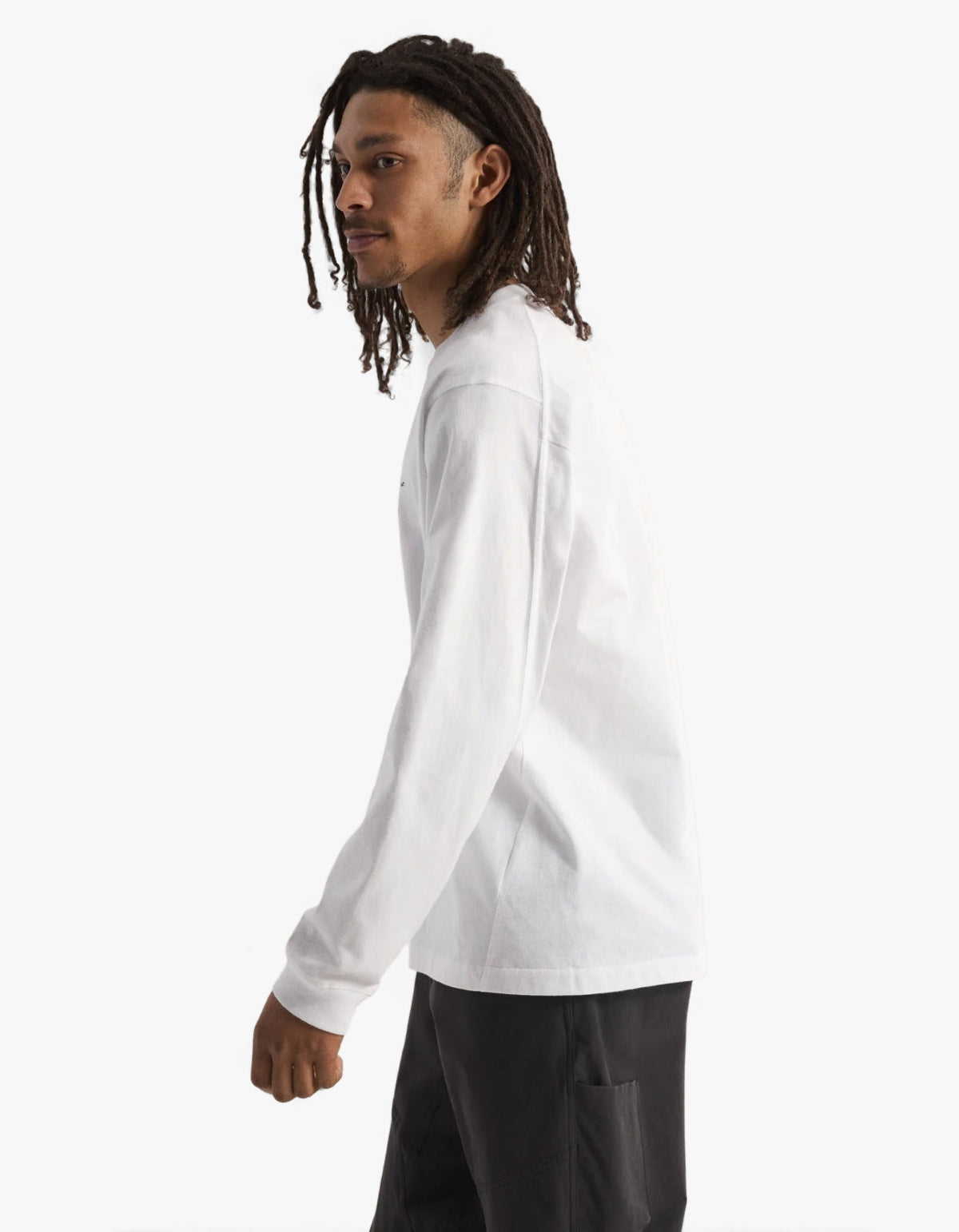 Kragg Cotton L/S T Shirt Mens - White Light/Black