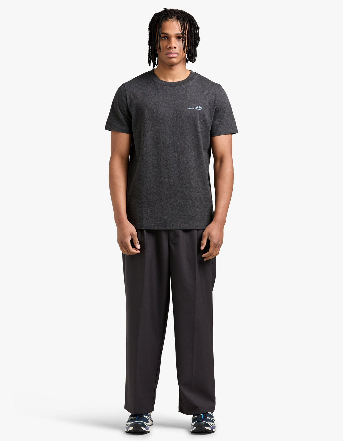 Standard Item GOTS T Shirt - Anthracite China/Blue