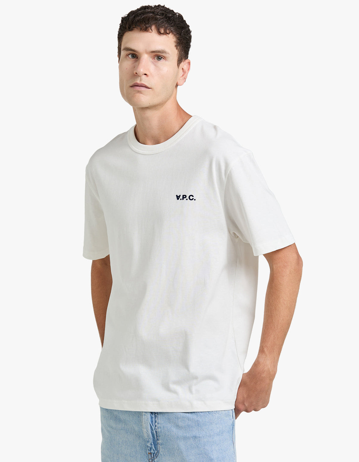 Boxy Petit VPC T Shirt - TAE White/Dark Navy