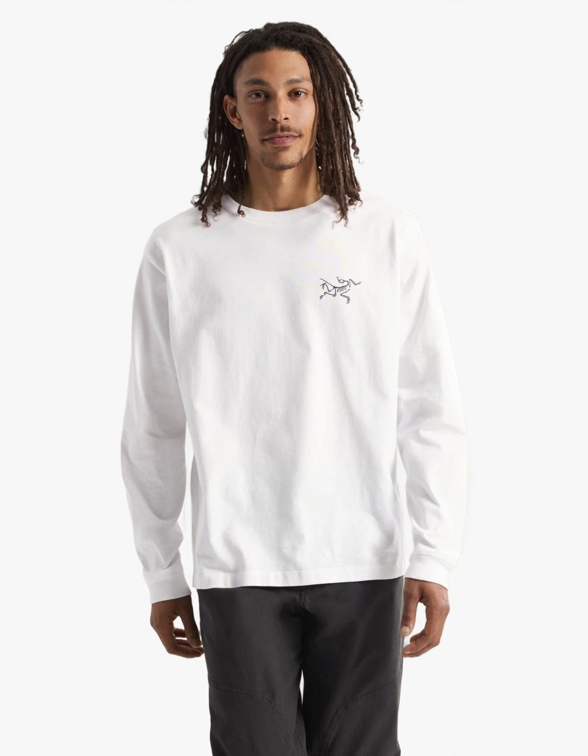 Kragg Cotton L/S T Shirt Mens - White Light/Black
