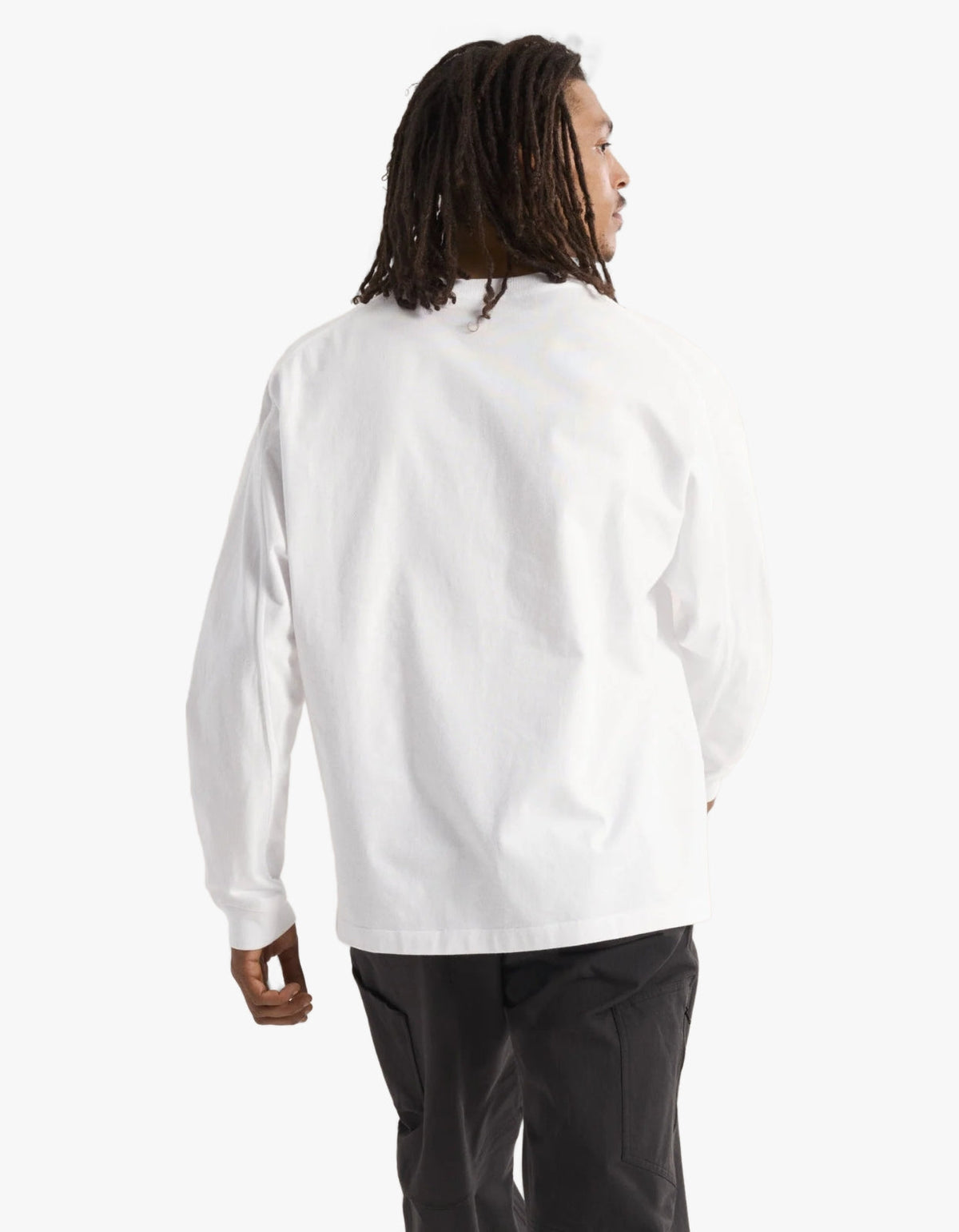 Kragg Cotton L/S T Shirt Mens - White Light/Black