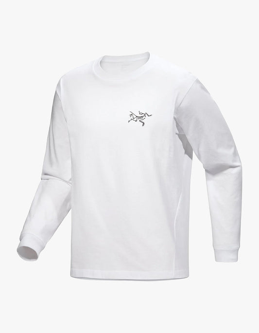 Kragg Cotton L/S T Shirt Mens - White Light/Black