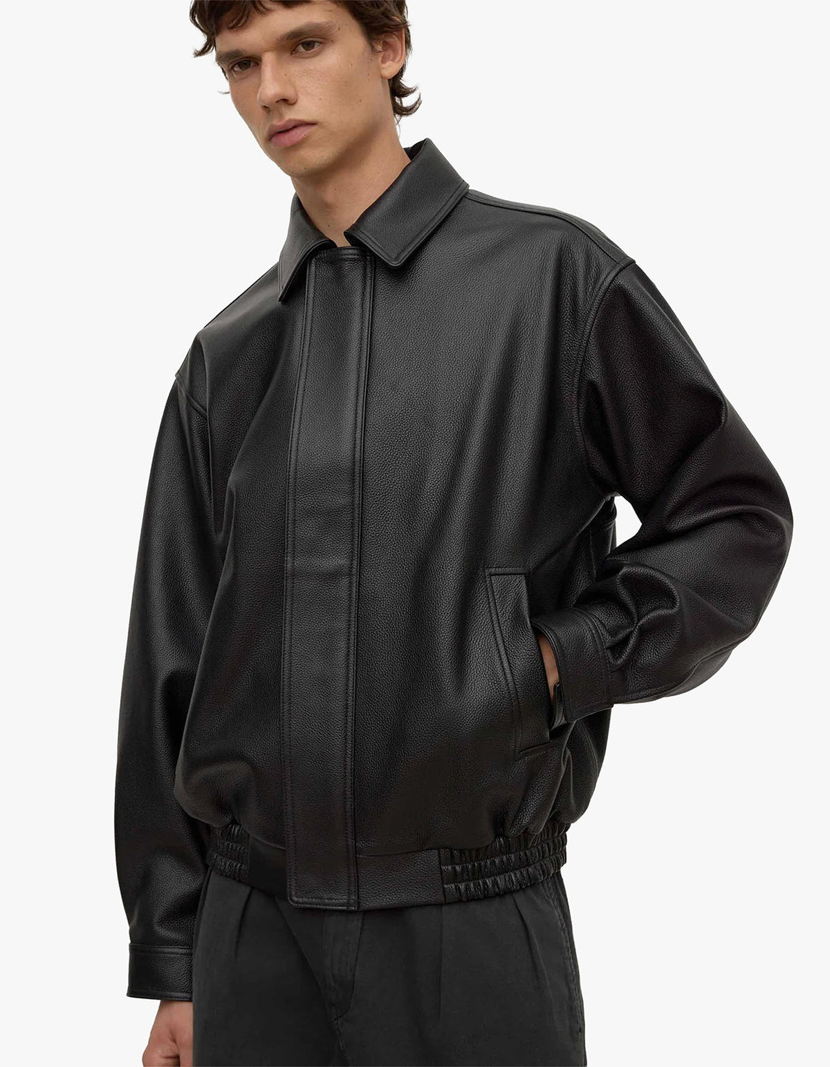 Bank Leather Jacket - Black