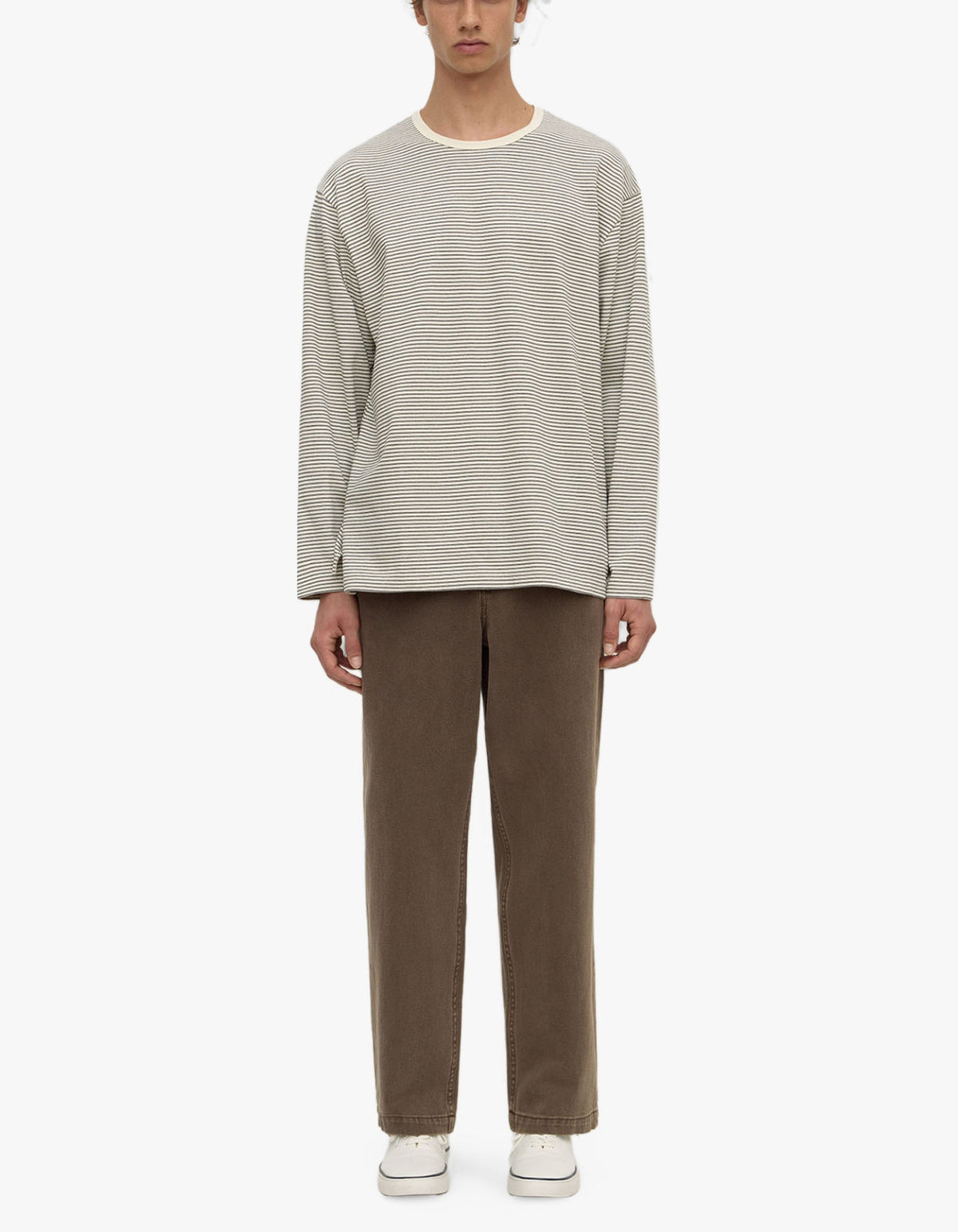 Malone Stripe Long Sleeve Tee - Black/Cream Stripe