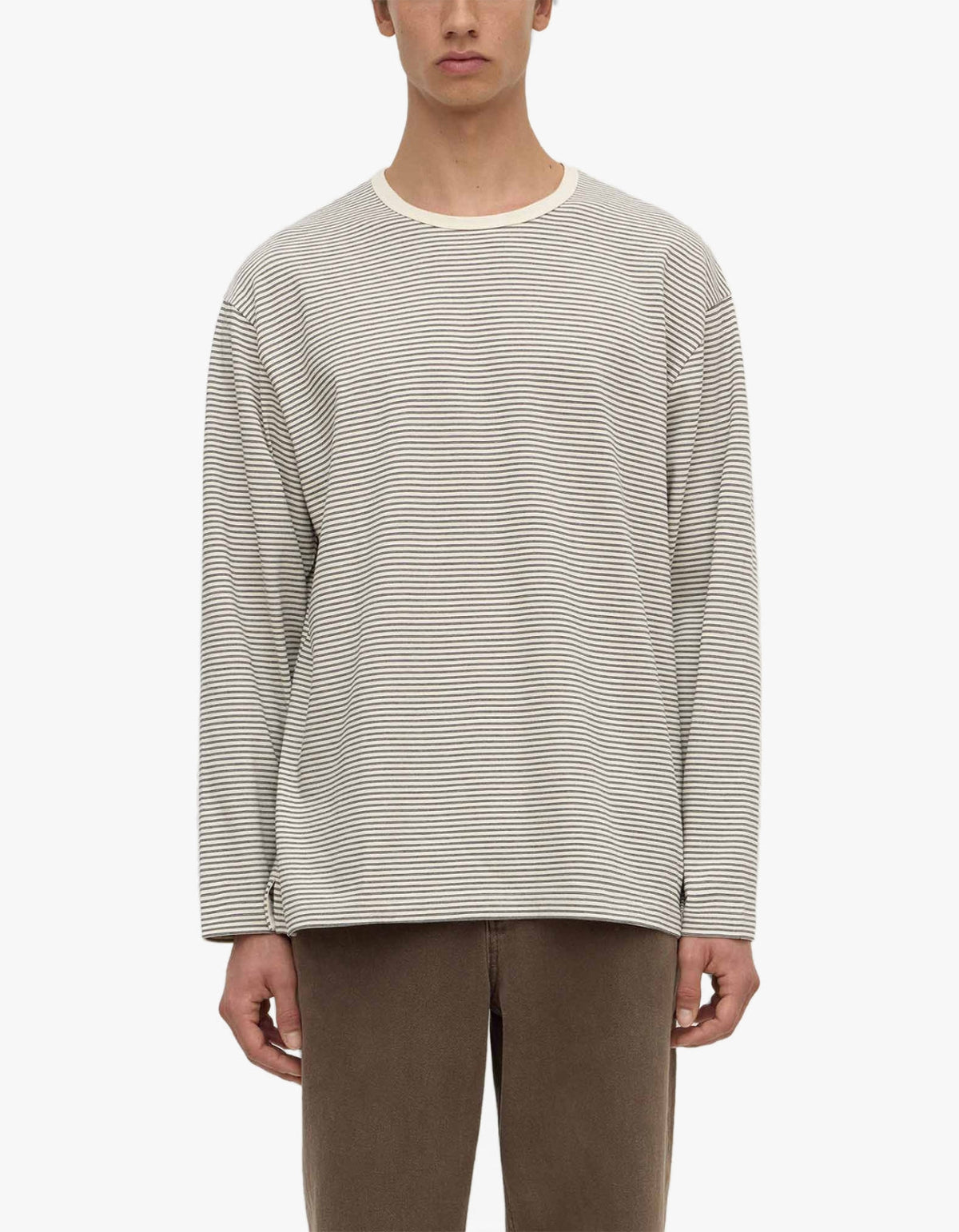 Malone Stripe Long Sleeve Tee - Black/Cream Stripe