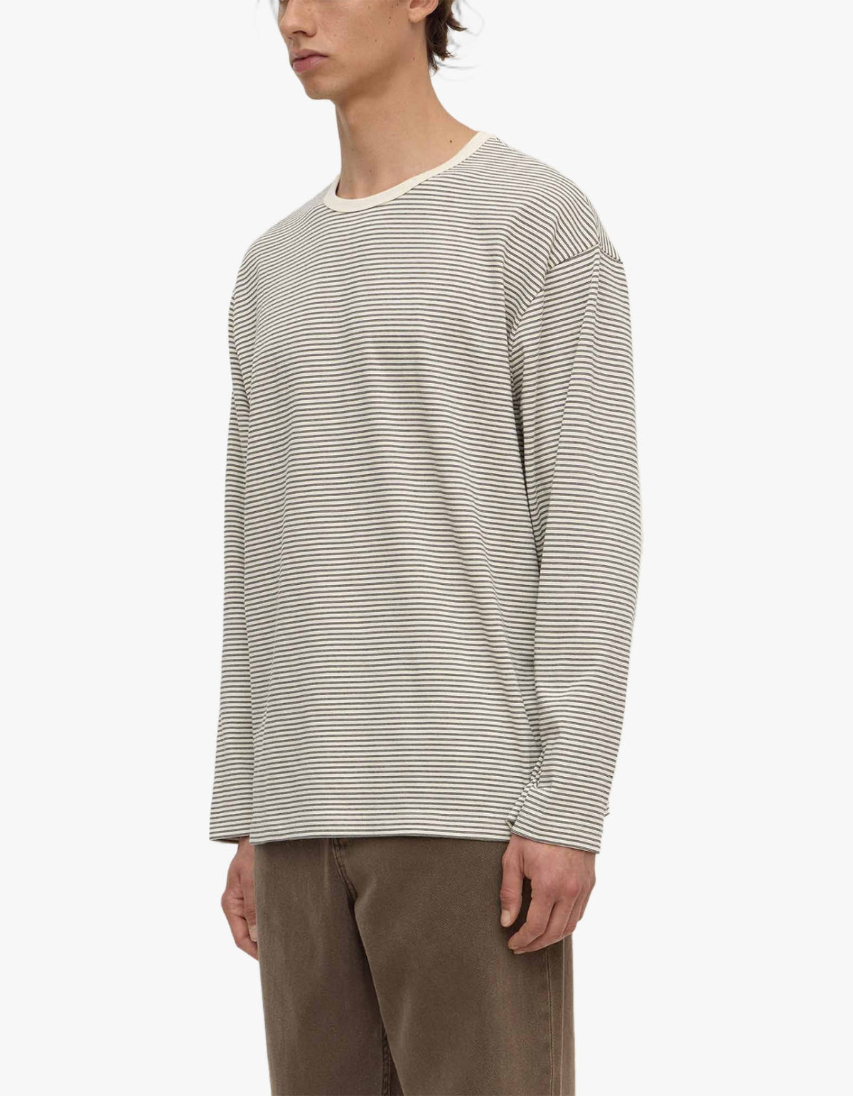 Malone Stripe Long Sleeve Tee - Black/Cream Stripe