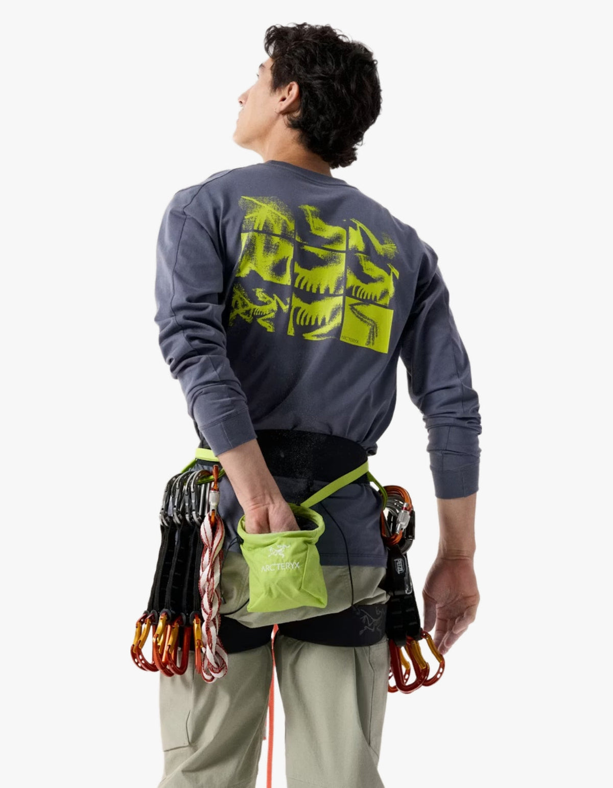 Kragg SL Cotton Bird Tile L/S T Shirt Mens - Dark Stratus/Euphoria