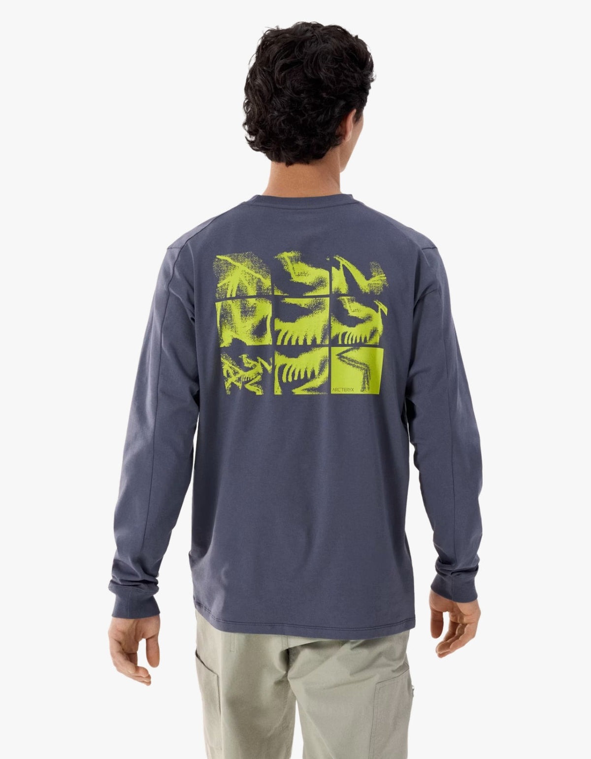 Kragg SL Cotton Bird Tile L/S T Shirt Mens - Dark Stratus/Euphoria