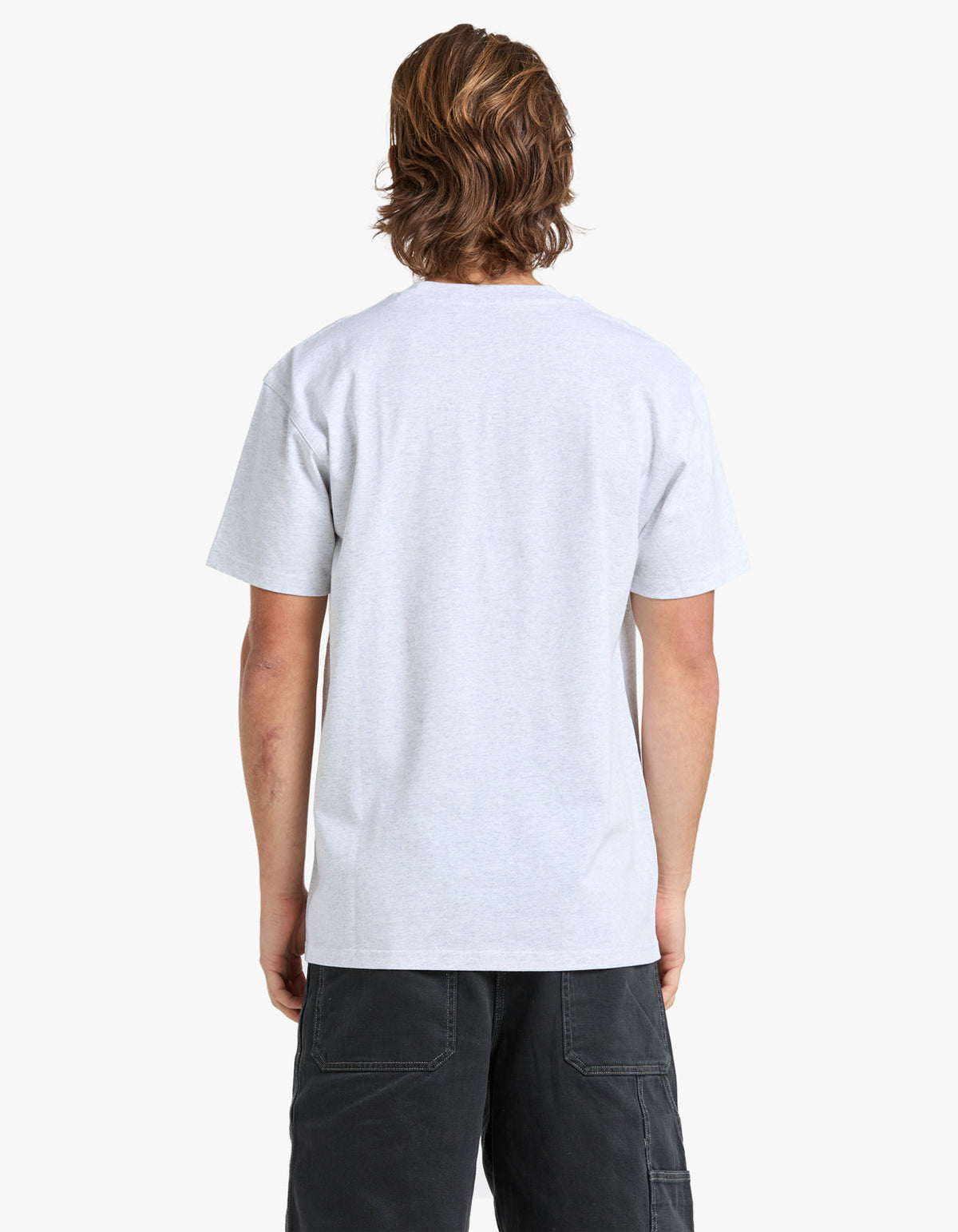 S/S American Script T-Shirt - Ash Heather