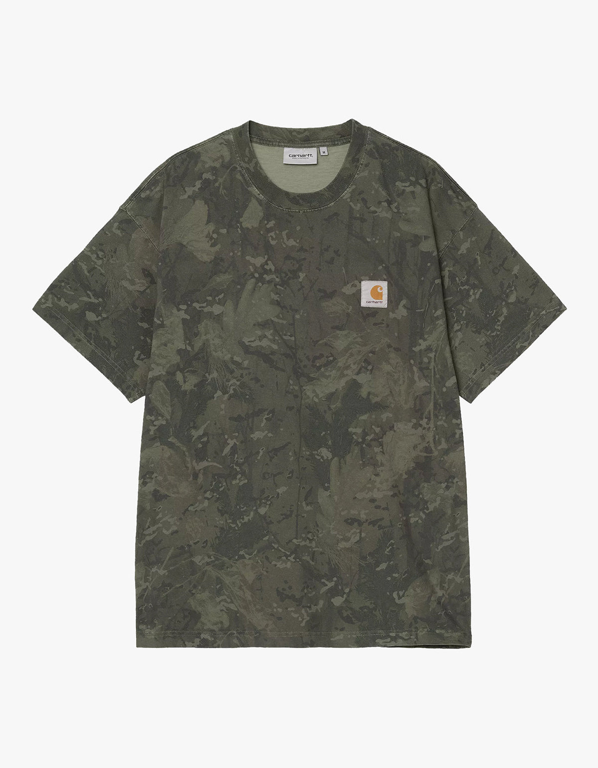 S/S Camo Combi T Shirt - Camo Combi, Green/Olive Garment Dyed