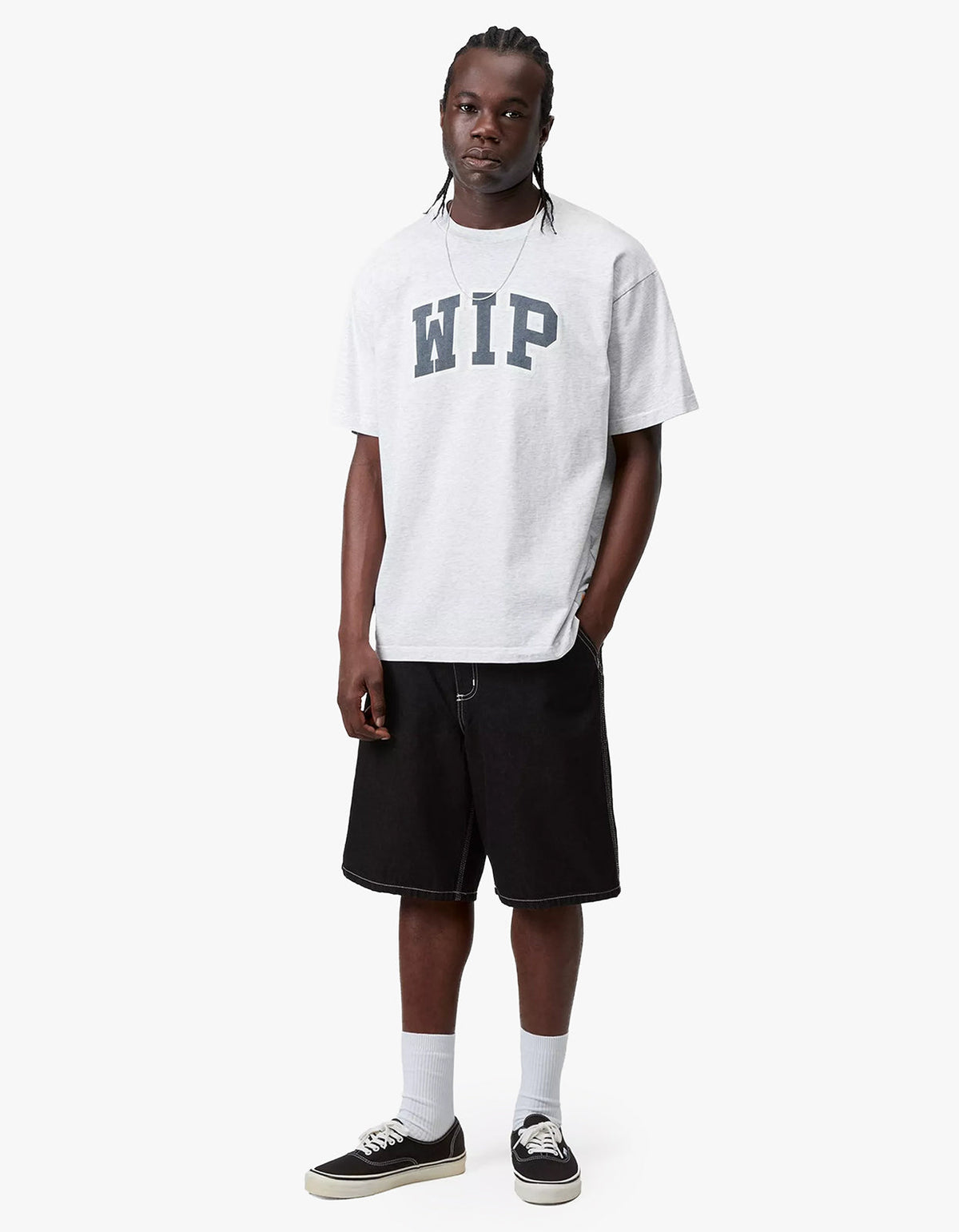 S/S WIP III T Shirt - Ash Heather (Heavy Stone Wash)