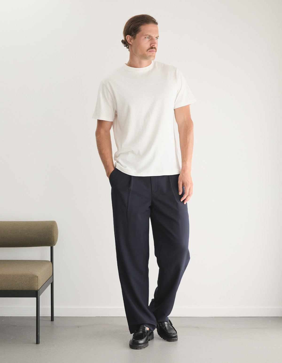 Reale Pleat Pant - Navy