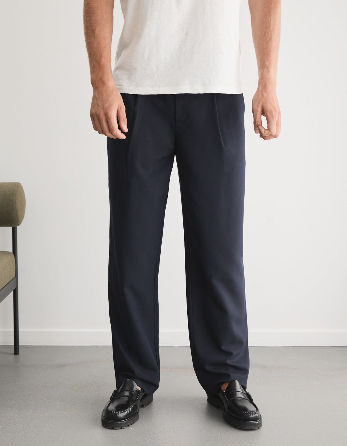 Reale Pleat Pant - Navy