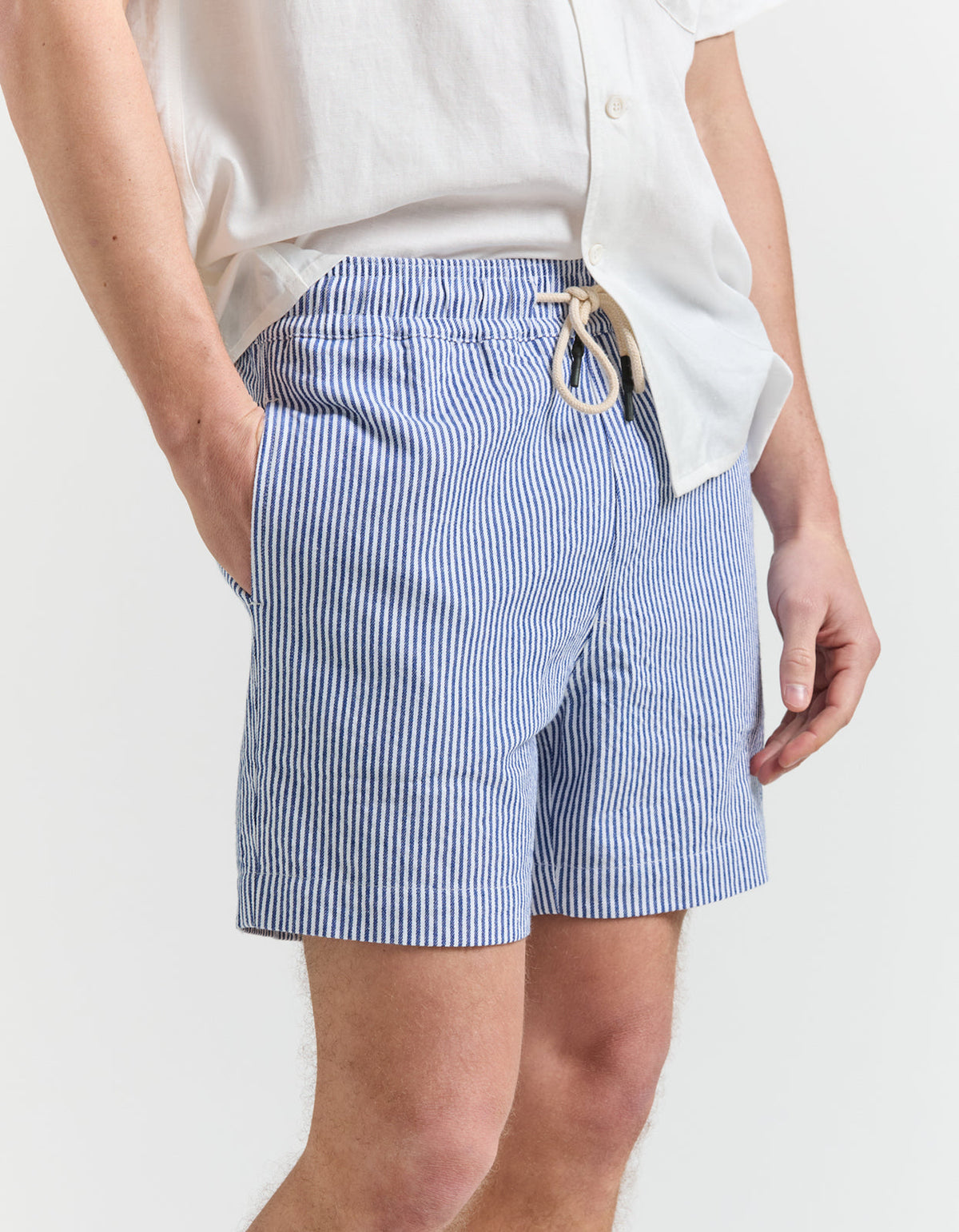 Earl Stripe Walkshort - Blue & White