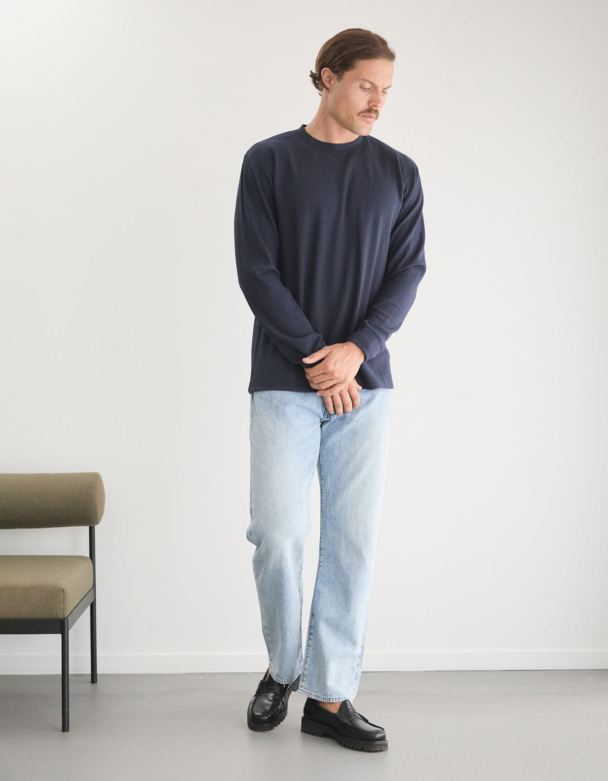 Prescott Waffle - Navy