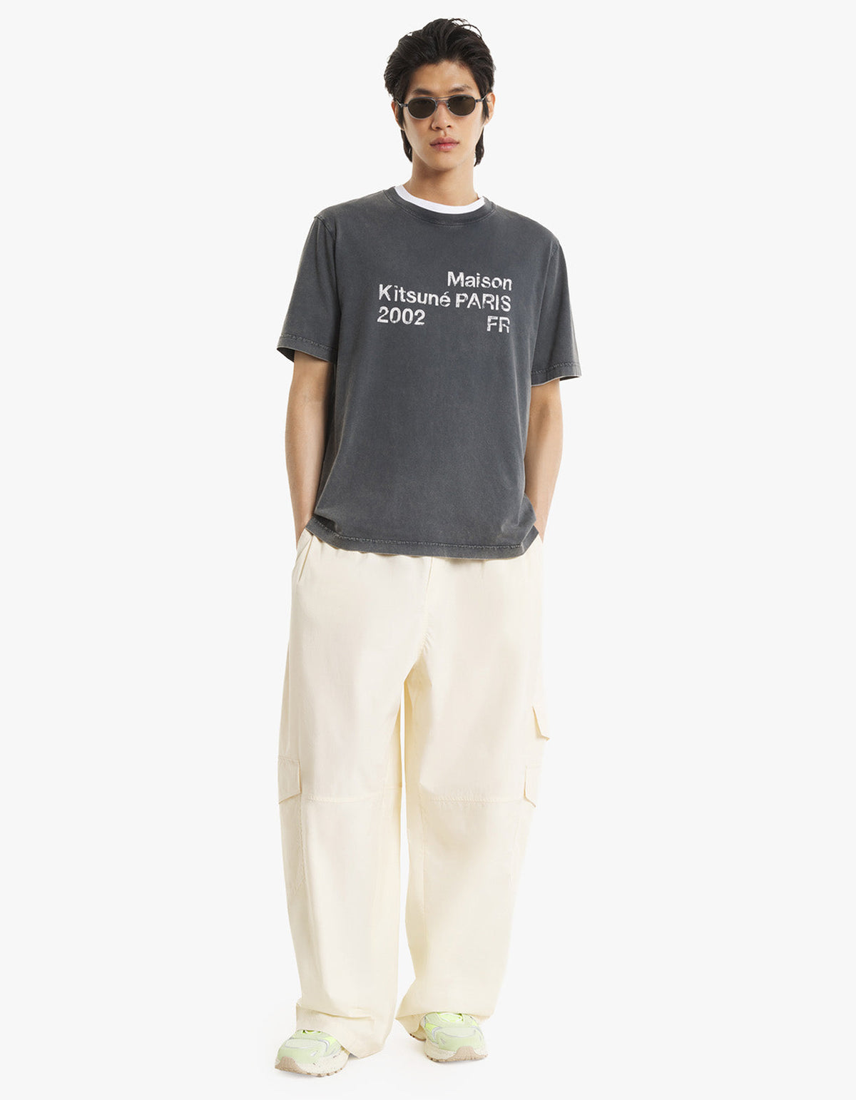 Maison Kitsune 2002 Faded Comfort Tee Shirt - Black Faded