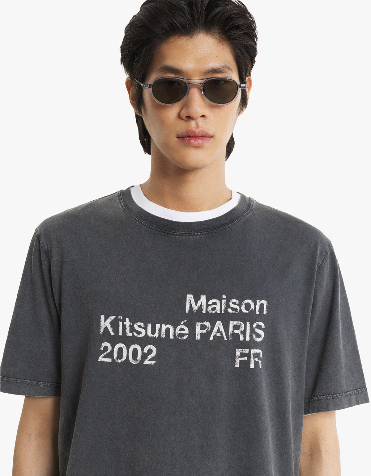 Maison Kitsune 2002 Faded Comfort Tee Shirt - Black Faded