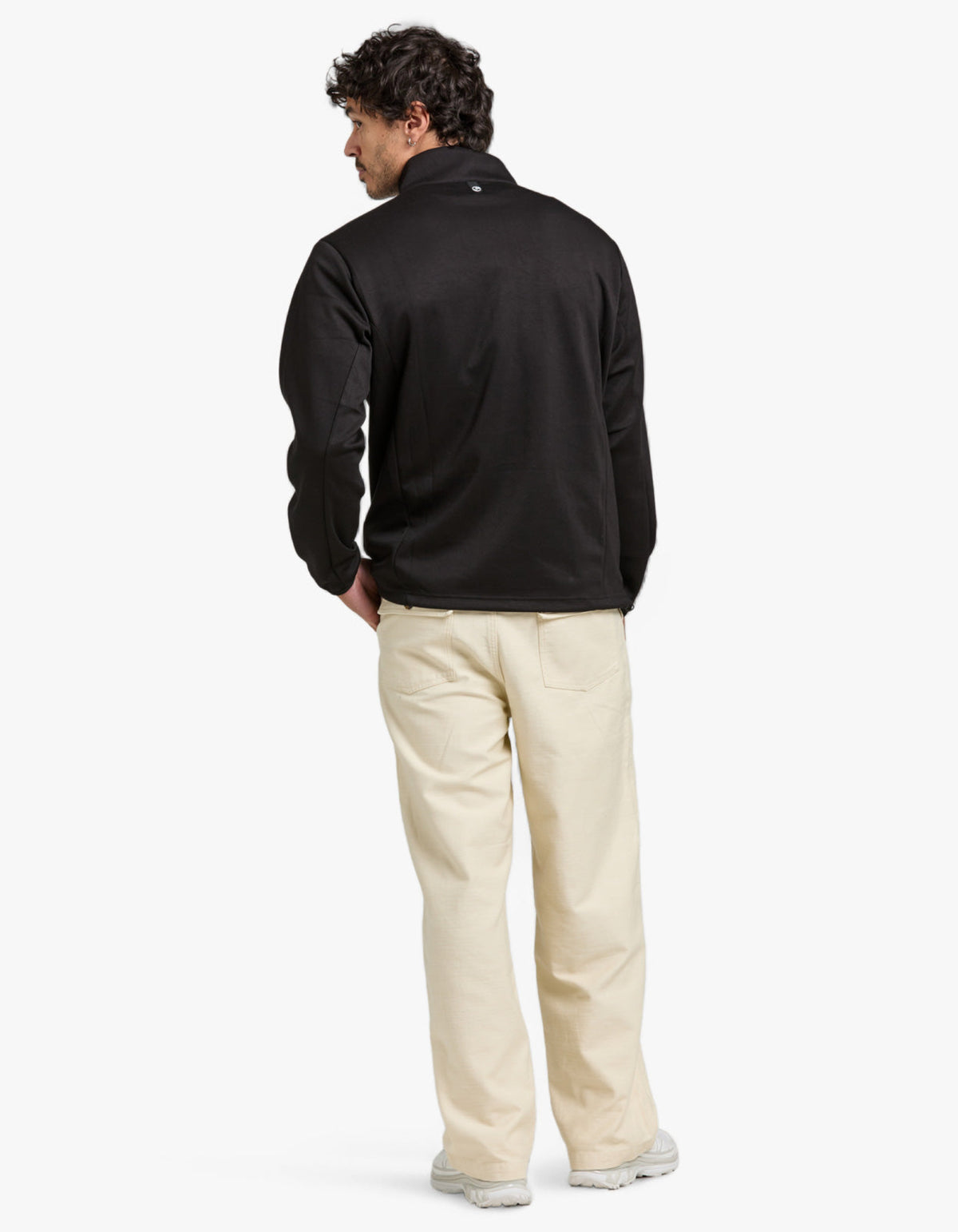 Evergreen Poly Quarter Zip Sweat - Black