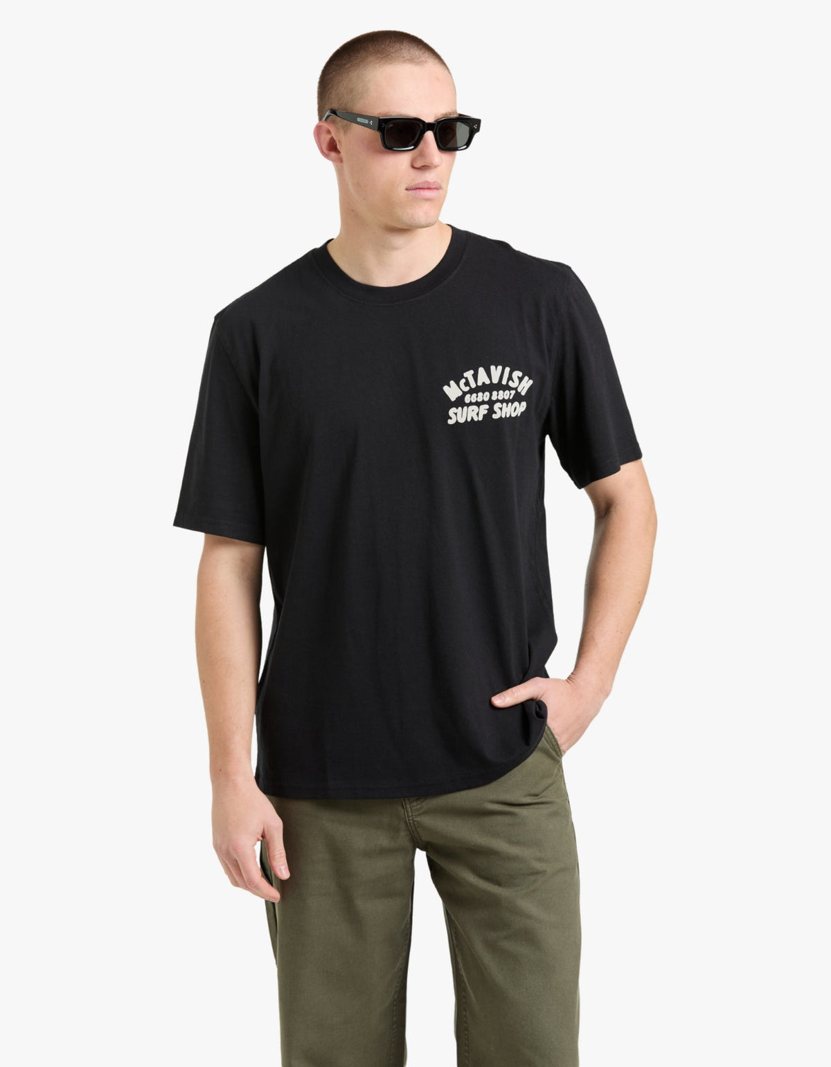 Surf Shop Cafe Tee - Black
