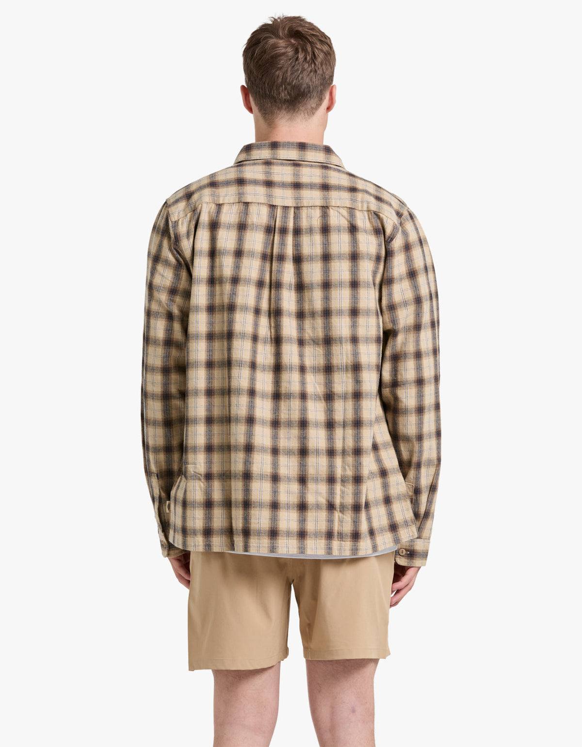 Brushed Flannel Shirt - Tan Multi