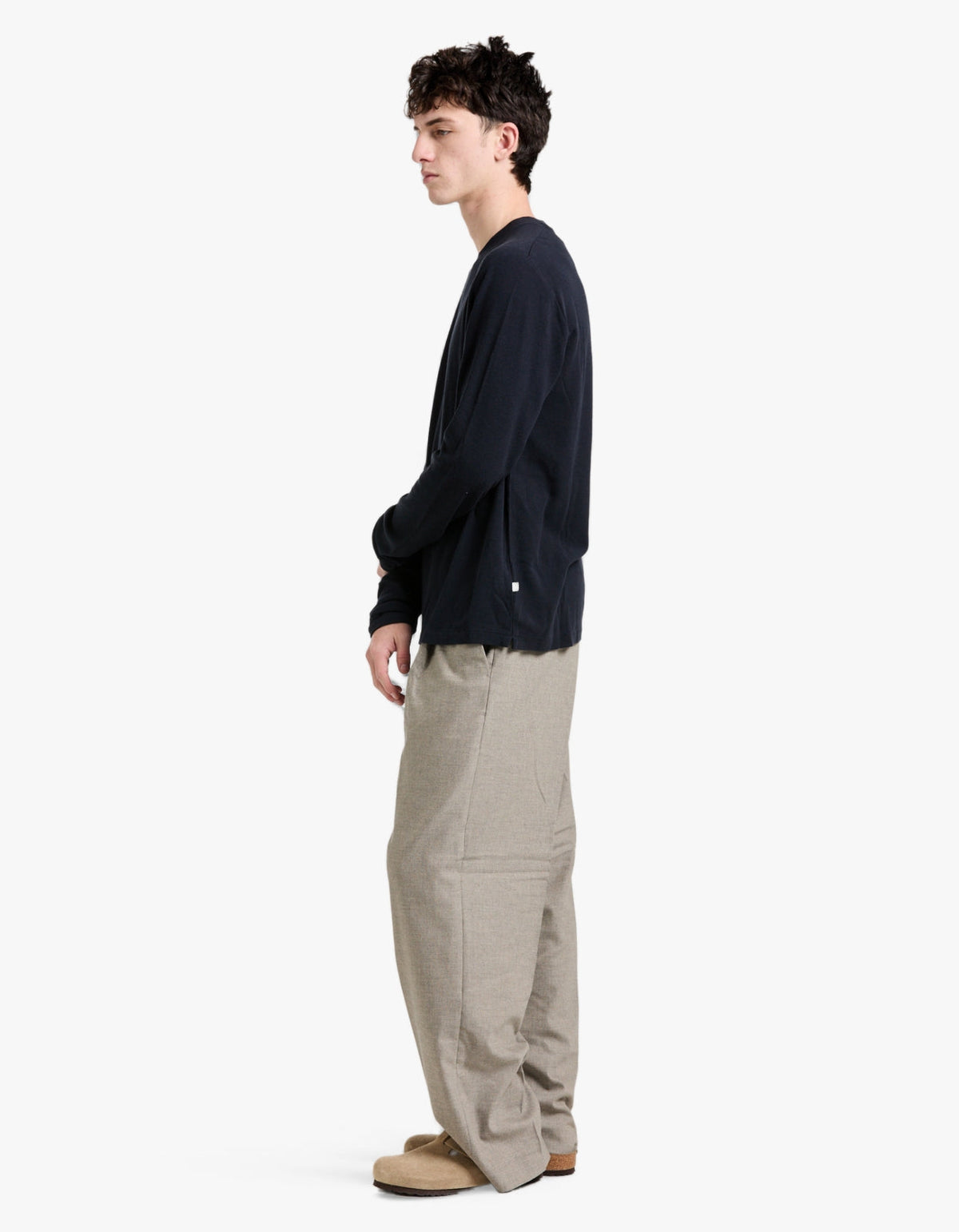 Clive L/S Waffle 3323 - Navy Blue