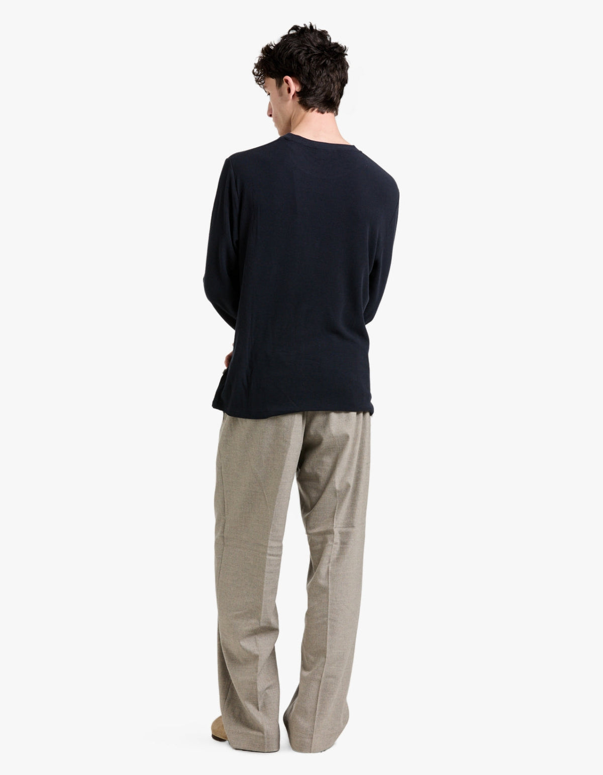 Clive L/S Waffle 3323 - Navy Blue