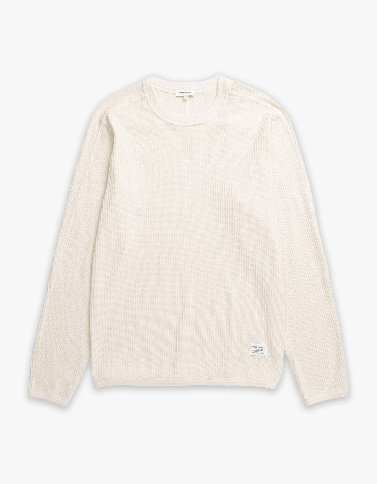 Stevns Cotton Hemp Military Rib L/S T Shirt - Ecru