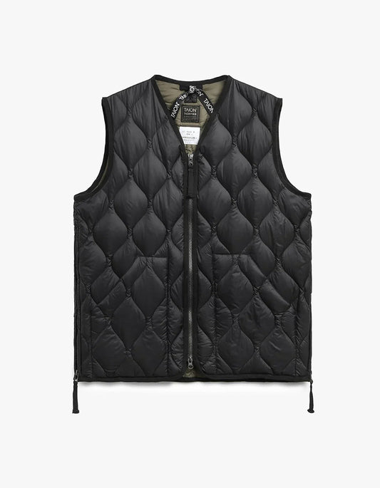 Soft Shell Military V Neck W Zip Down Vest - Black