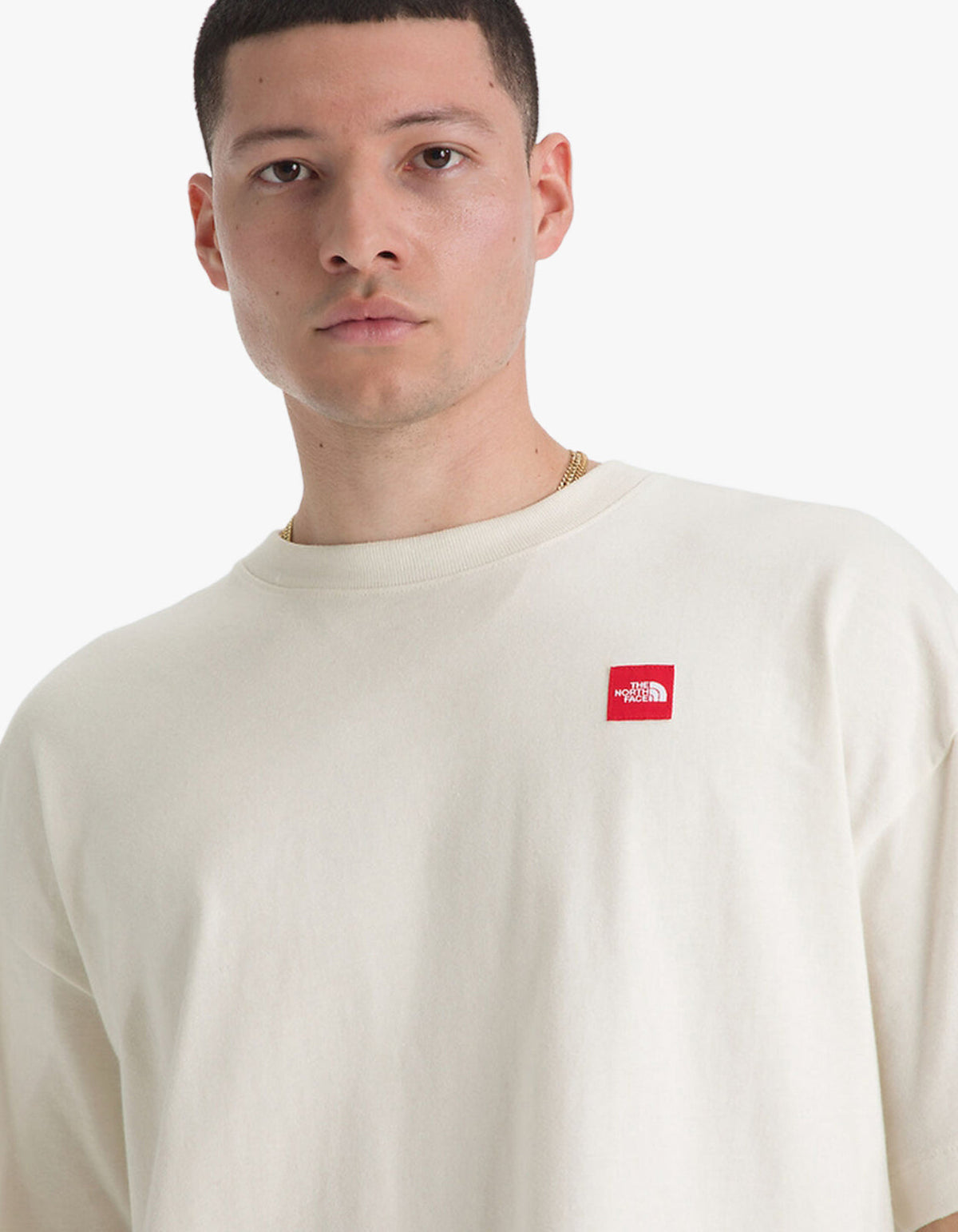 Mens Red Box S/S Tee - White Dune