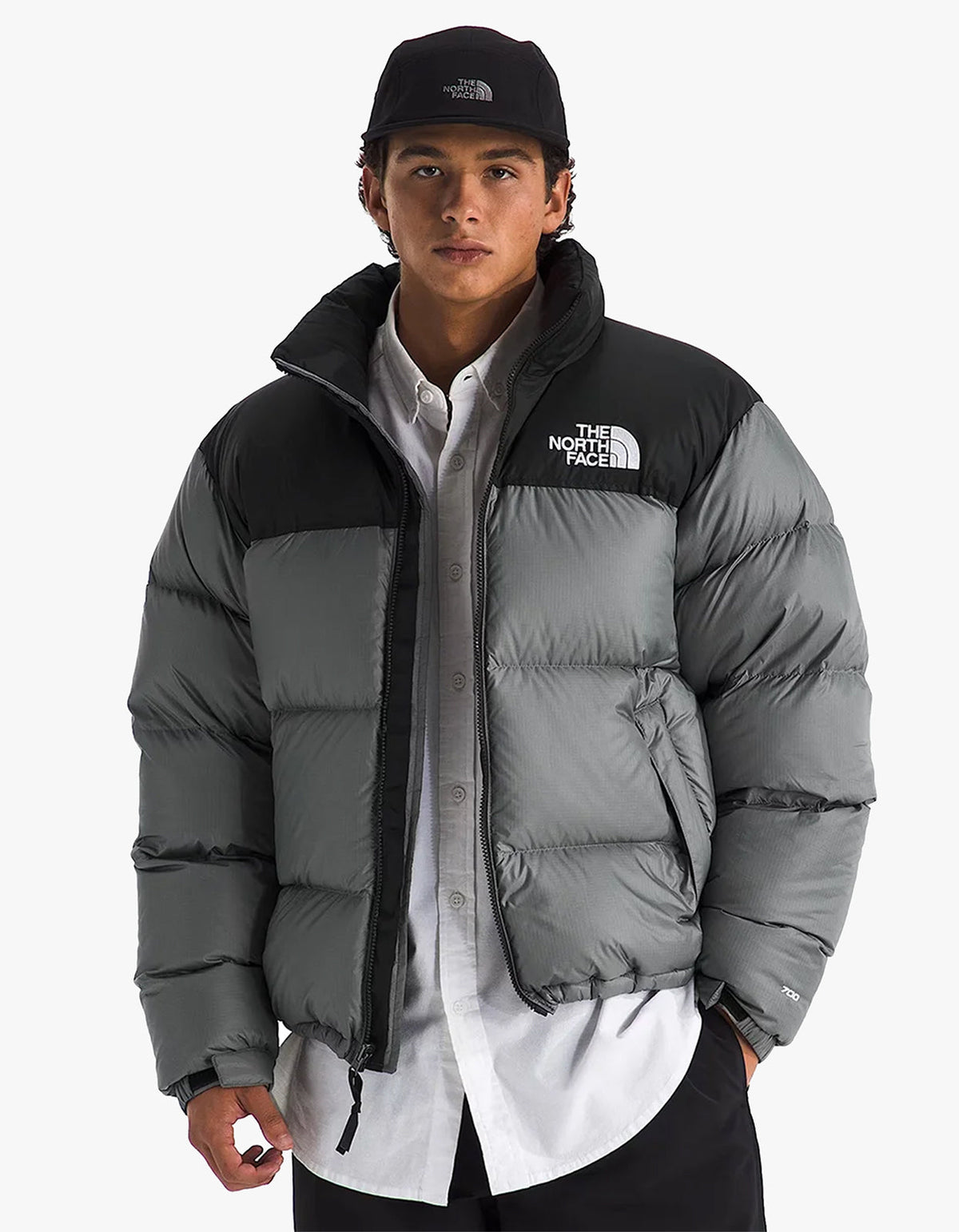 Mens 1996 Retro Nuptse Jacket - Smoked Pearl/TNF Black