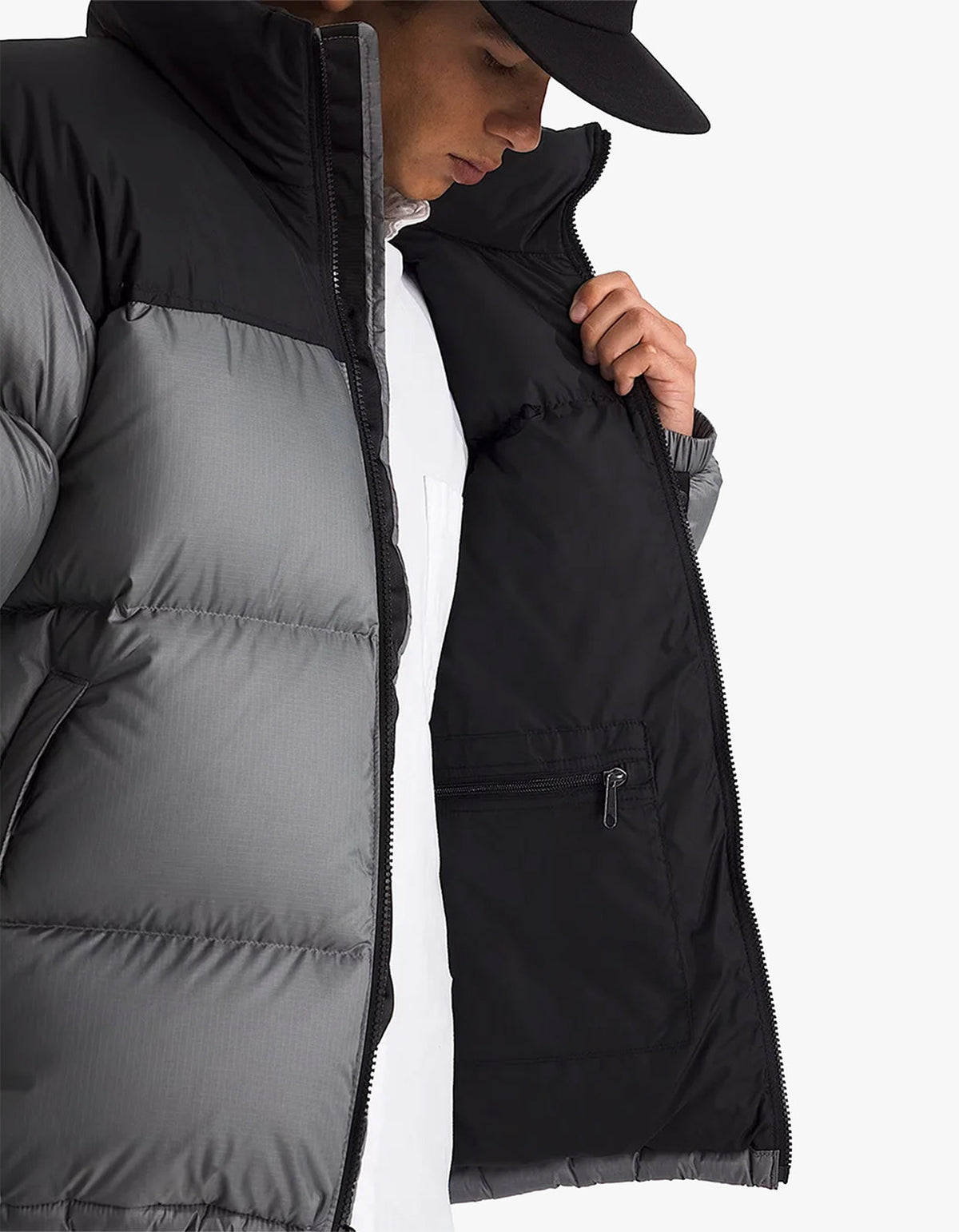Mens 1996 Retro Nuptse Jacket - Smoked Pearl/TNF Black