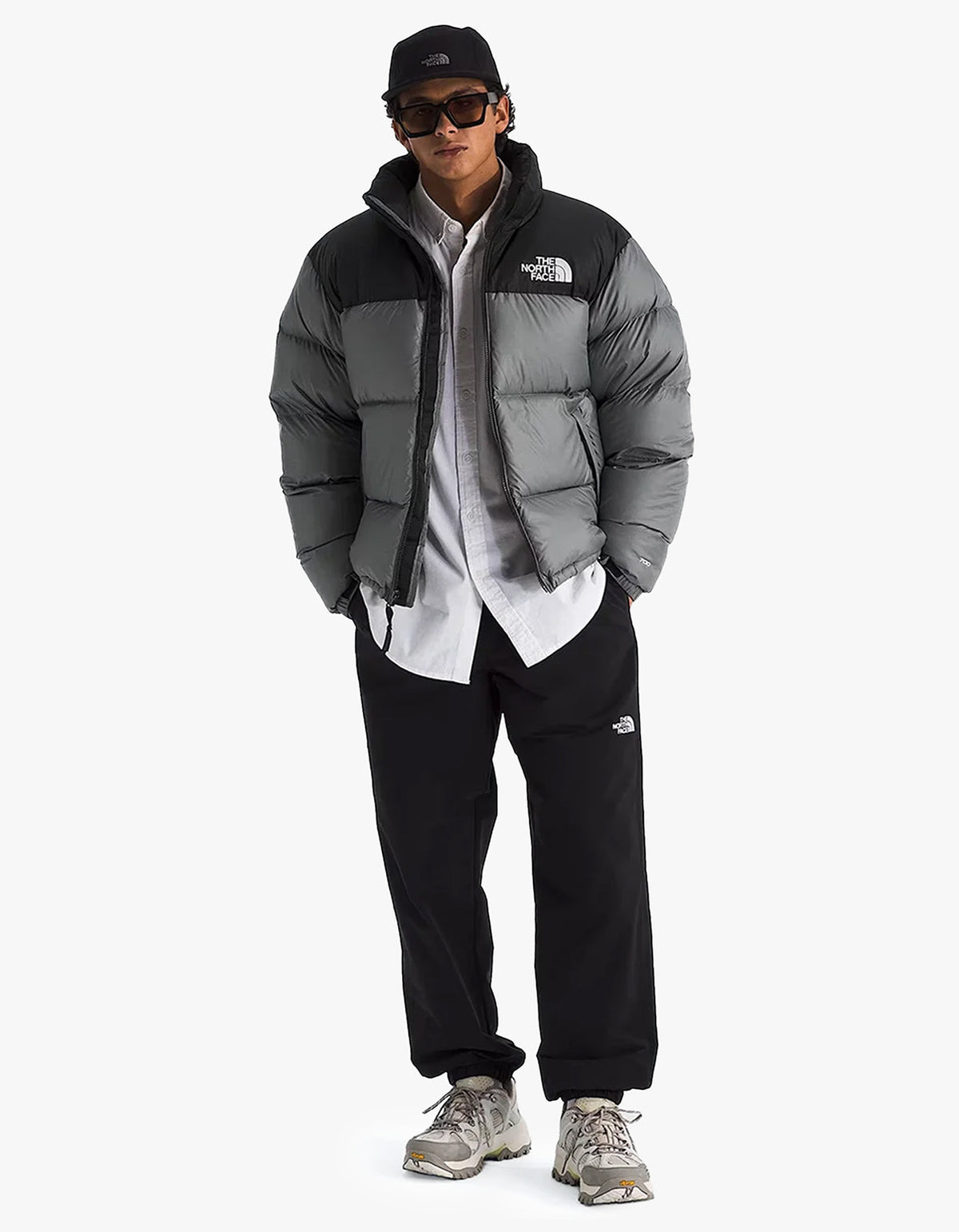 Mens 1996 Retro Nuptse Jacket - Smoked Pearl/TNF Black