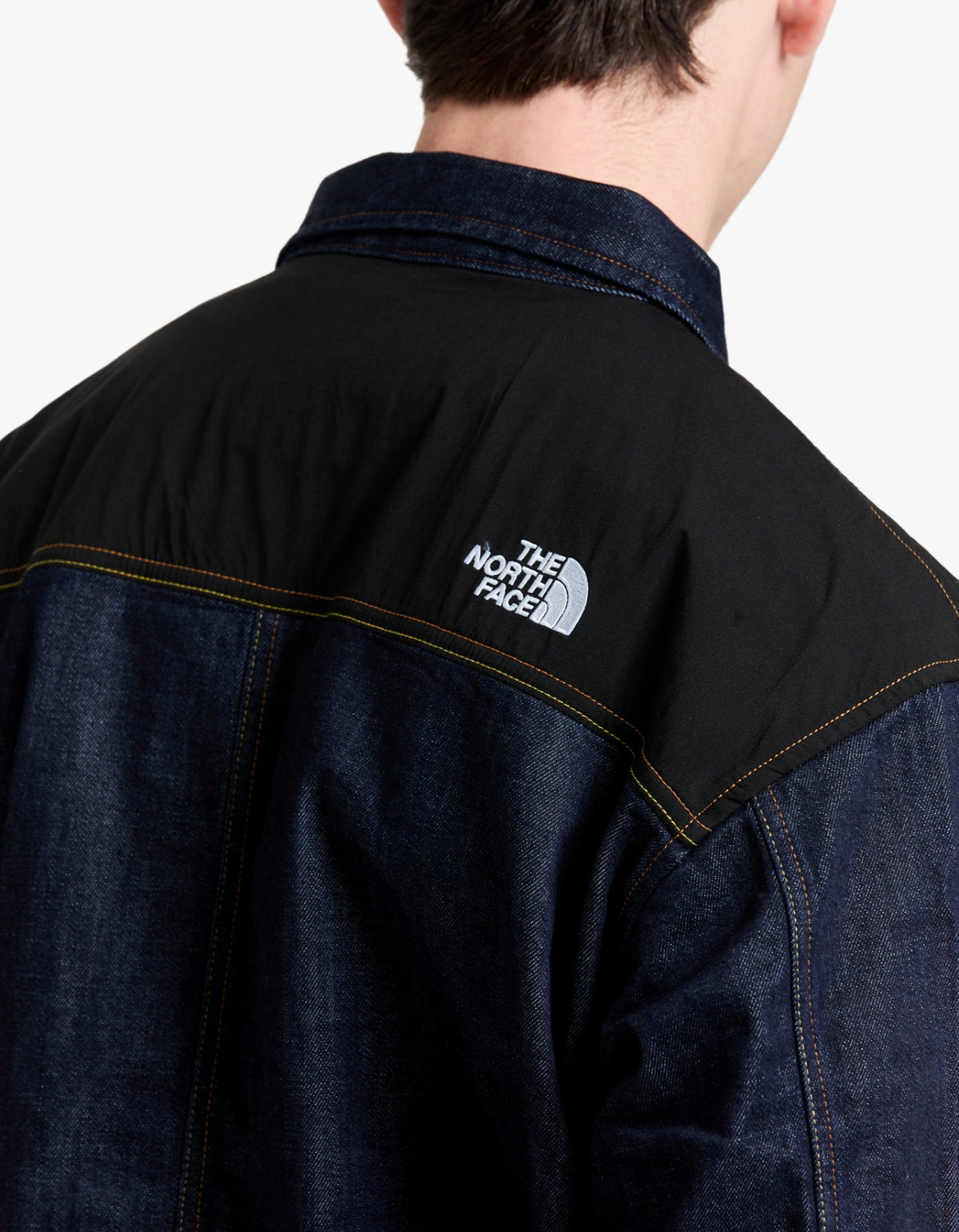 Mens Denim Cordura Jacket - Dark Indigo Denim Wash/Black