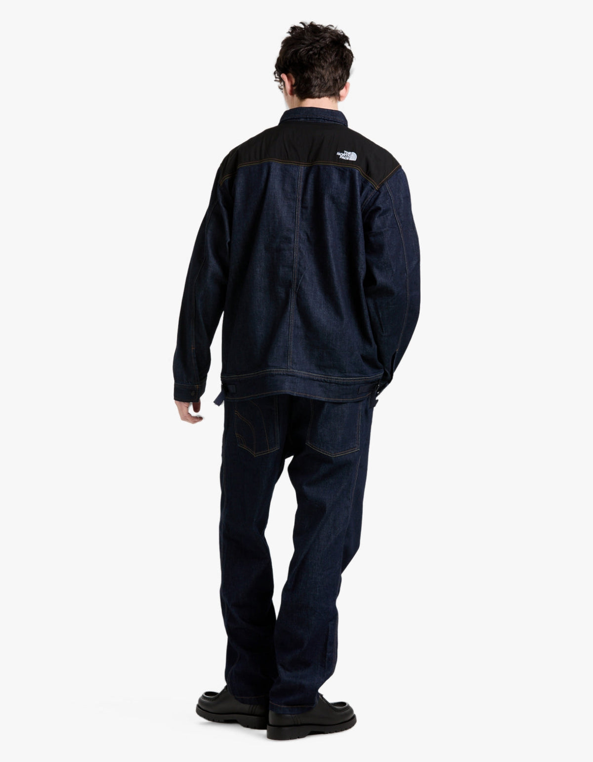 Mens Denim Cordura Jacket - Dark Indigo Denim Wash/Black